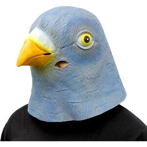 🆕Blue Deluxe Novelty Halloween Costume Party Latex Animal Head Mask Pigeon